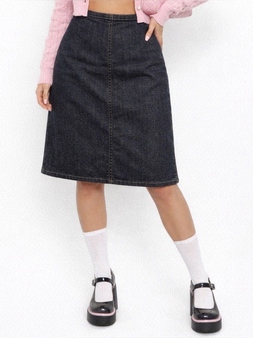 Polo Ralph Lauren The Julia Skirt Midi Dark Wash Size 10 Y2K